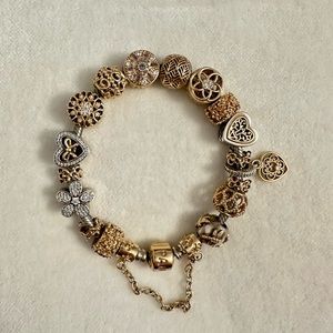 Silver and gold Pandora Bracelet